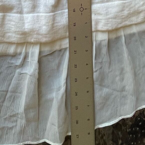 Theory Cotton High Low Tank w Opaque Ruffle - Picture 9 of 11